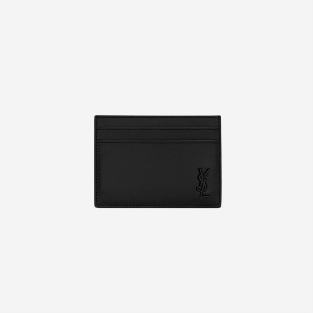 생로랑 매트 레더 타이니 블랙 모노그램 카드 케이스 블랙 607603-1JB0U-1000이끌라생로랑