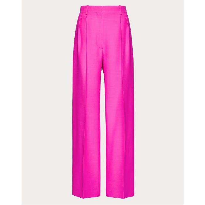 발렌티노 여성 바지 데님 Crepe Couture Trousers for Woman in Pink Pp | Valentino GB BRB3Z51CF_UWT이끌라발렌티노