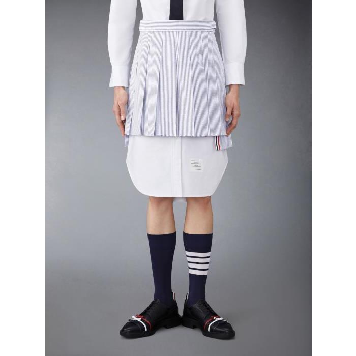 톰브라운 여성 스커트 FGC402V-00572-415 Seersucker Pleated Mini Skirt이끌라톰브라운