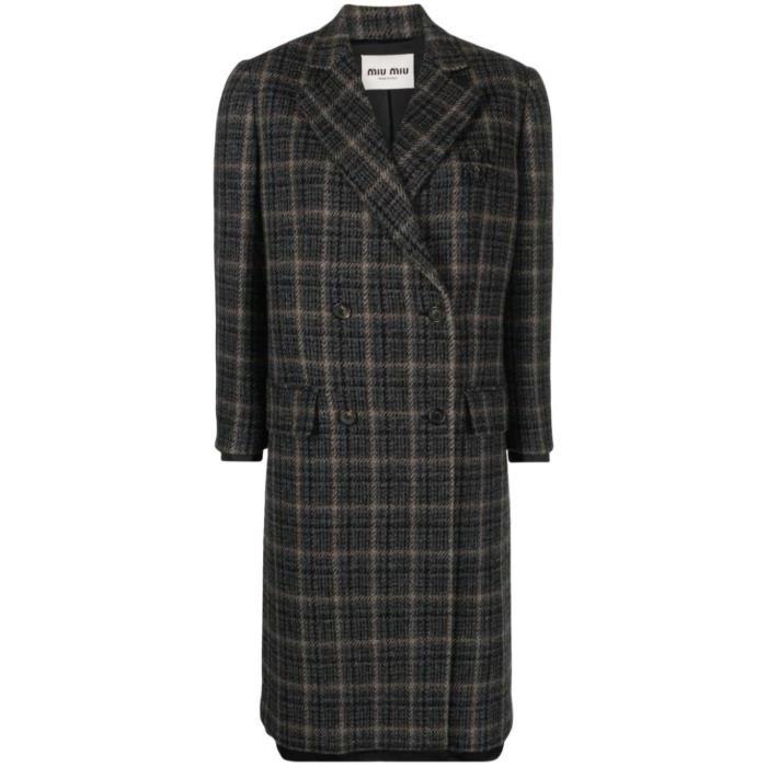 미우미우 여성 코트 black checked double breasted coat 19063263_MS1926113H이끌라미우미우