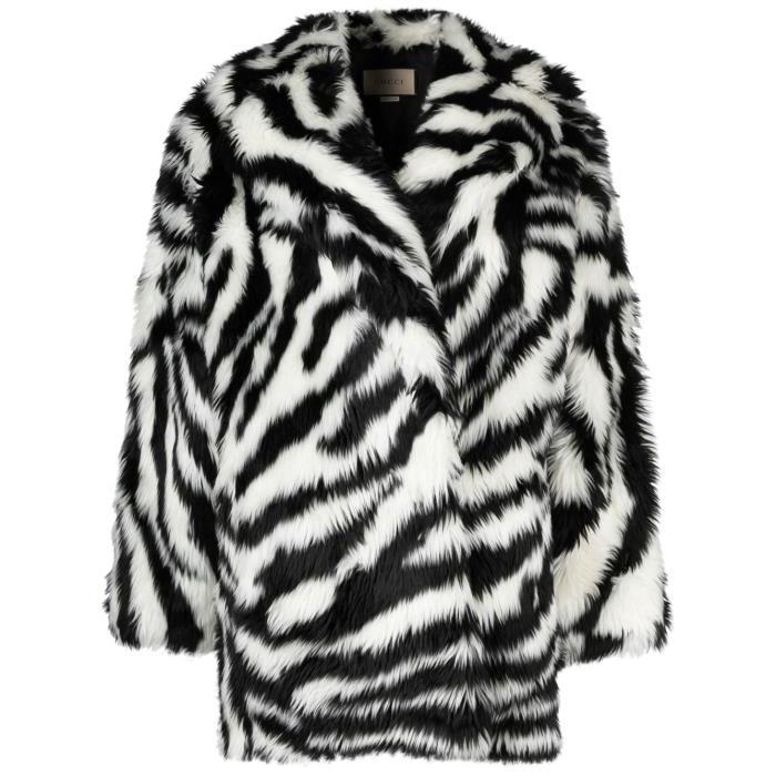 구찌 여성 코트 Black And White Zebra Print Faux Fur Coat 18640416_708527XEADZ이끌라구찌