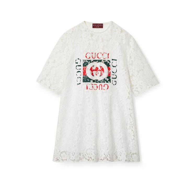 구찌 여성 티셔츠 맨투맨 788990 ZAQP7 9799 Gucci floral cotton lace top with print이끌라구찌