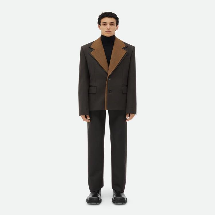보테가베네타 남성 자켓 블레이저 Wool Jacket With Contrasting Collar 770223VKIV02181이끌라보테가베네타