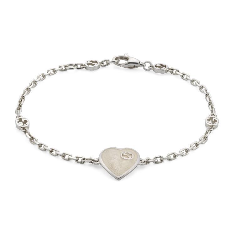 구찌 여성 팔찌 645546 J8410 1184 Gucci Heart bracelet with InterlockingG이끌라구찌