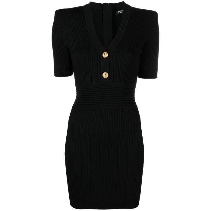 발망 여성 원피스 black V neck buttoned mini dress 19408328_AF1R6030KB39이끌라발망