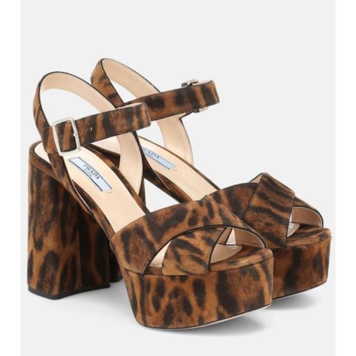 프라다 여성 샌들 슬리퍼 Leopard print suede sandals P00493045이끌라프라다