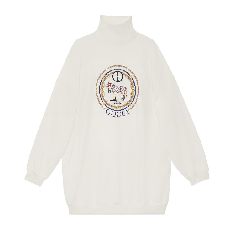 구찌 여성 티셔츠 맨투맨 760367 XJGDM 9088 Jersey sweatshirt with embroidery이끌라구찌