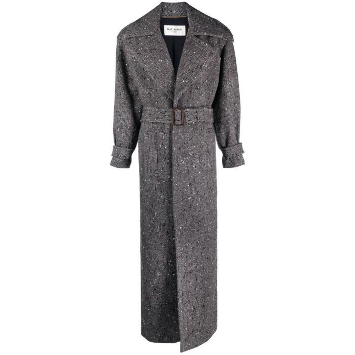 생로랑 여성 코트 Grey double breasted belted wool coat 19212572_708221Y7E72이끌라생로랑