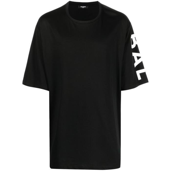 발망 남성 티셔츠 맨투맨 black logo print cotton T shirt 19526726_AH1EH015BB15이끌라발망