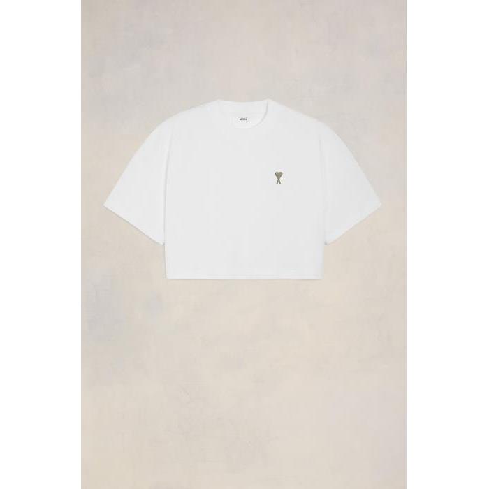 아미 여성 티셔츠 맨투맨 T shirt Crop Ami De Coeur Blanc | AMI PARIS SPFTS019.72600317이끌라아미