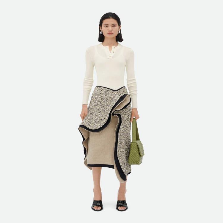 보테가베네타 여성 스커트 Textured Terrazzo Cotton Ruffle Skirt 791680V2KN07071이끌라보테가베네타