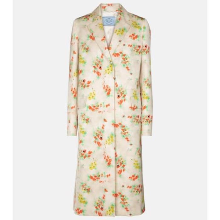 프라다 여성 코트 Floral wool&amp;silk coat P00528319이끌라프라다