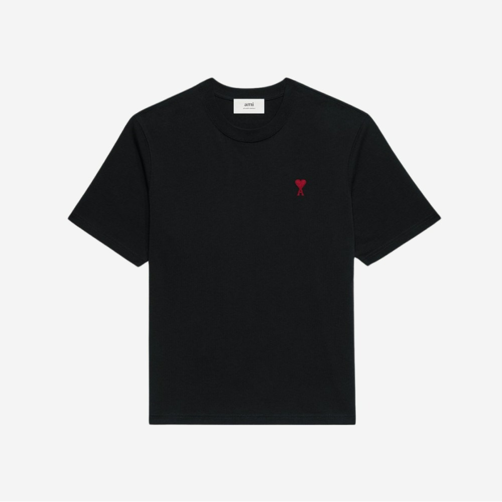아미 스몰 하트 로고 박시 핏 티셔츠 블랙 BFUTS005-726-001이끌라아미