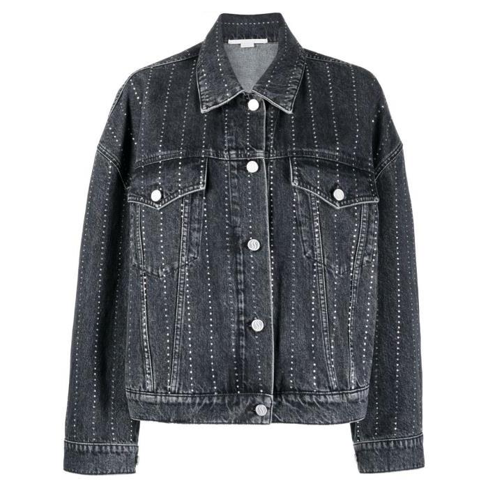 스텔라맥카트니 여성 자켓 블레이저 Black Crystal Embellished Pinstriped Denim Jacket 19465947_6D00593SPH12이끌라스텔라 맥카트니