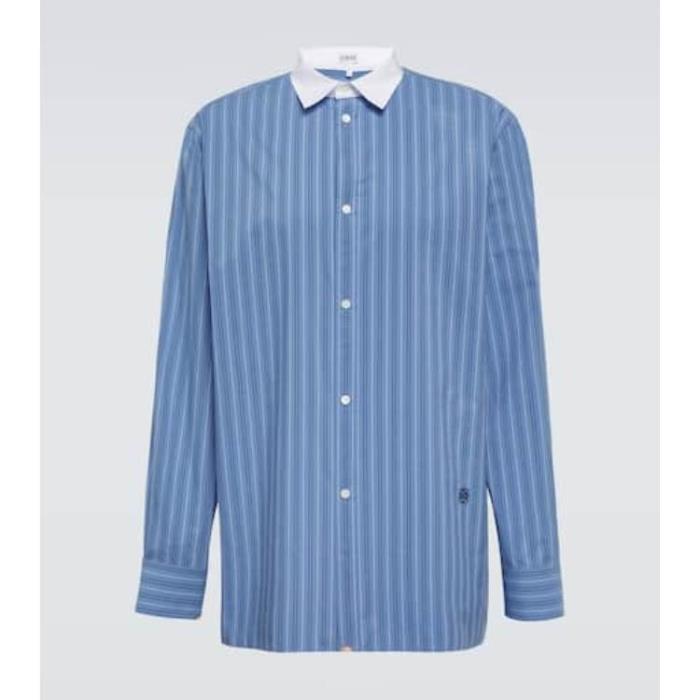 로에베 남성 셔츠 Striped cotton poplin shirt P00883881이끌라로에베