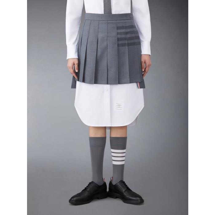 톰브라운 여성 스커트 FGC402A-04346-035 Twill School Uniform 4 Bar Pleated Mini Skirt이끌라톰브라운