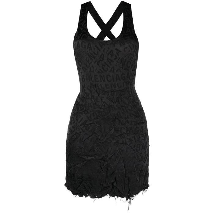 발렌시아가 여성 원피스 Black Logo Jacquard Silk Mini Dress 18426353_720843TNN10이끌라발렌시아가