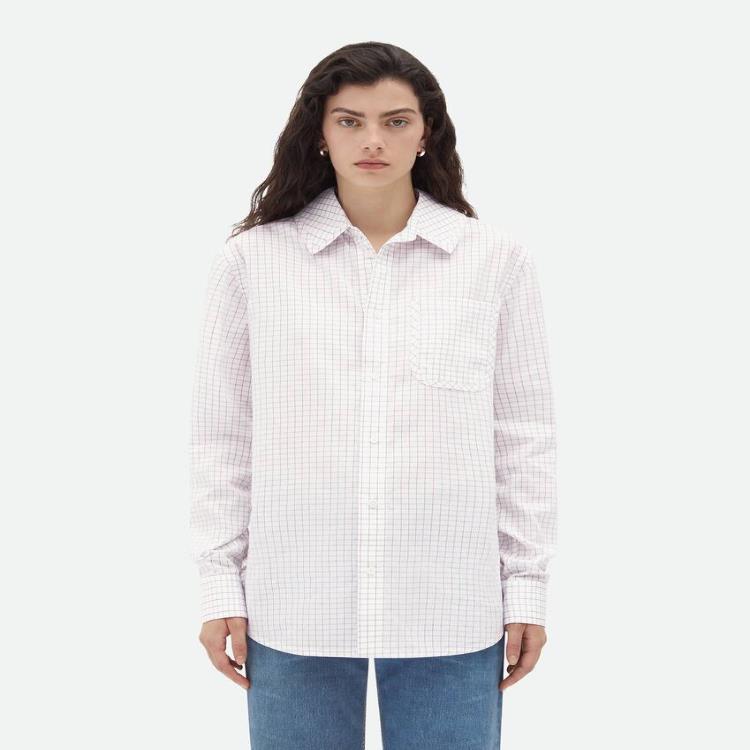 보테가베네타 여성 블라우스 셔츠 Crisp Cotton Silk Check Bandana Shirt 767213V3PT09060이끌라보테가베네타