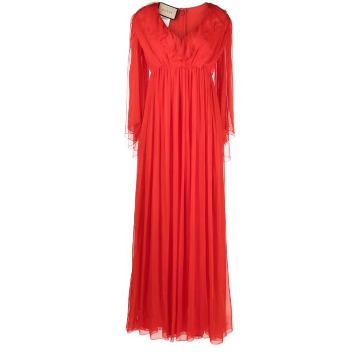 구찌 여성 원피스 Red ruffled silk chiffon gown 19342353_697432ZHS57이끌라구찌