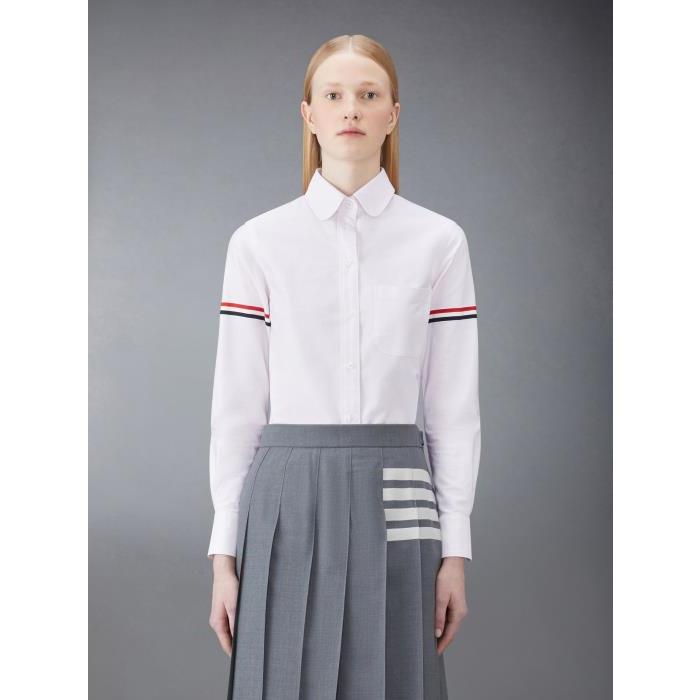 톰브라운 여성 블라우스 셔츠 FLL019E-00098-680 Stripe Oxford Armband Classic Round Collar Shirt이끌라톰브라운
