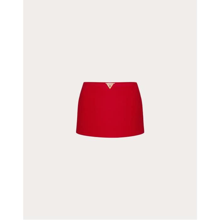 발렌티노 여성 스커트 Texture Double Crepe Skirt for Woman in Red | Valentino GB BRA9967LY_157이끌라발렌티노