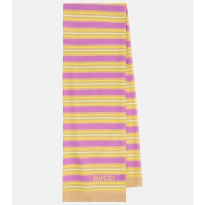 구찌 여성 스카프 숄 Striped silk&amp;cotton scarf P00938381이끌라구찌