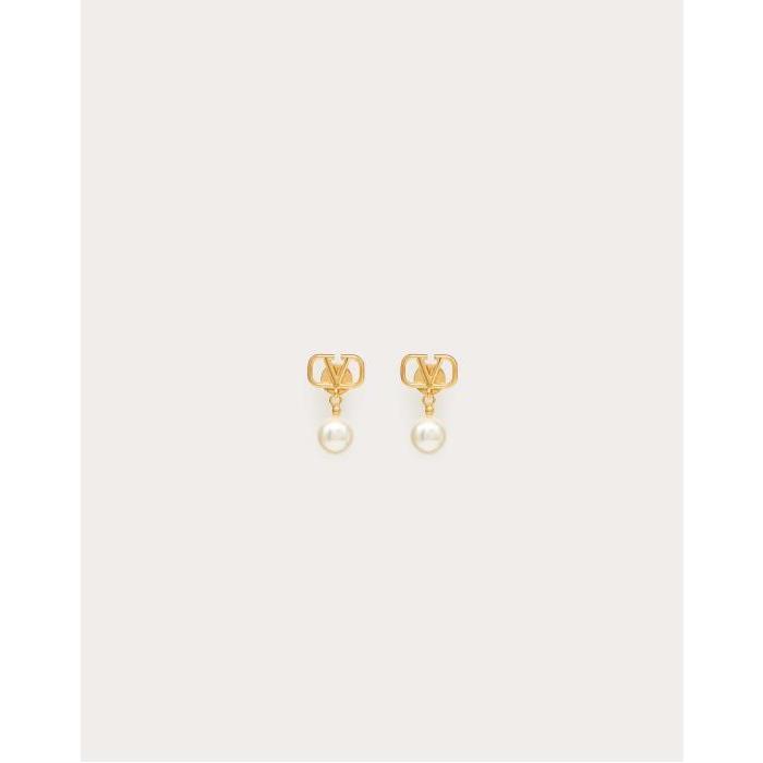 발렌티노 여성 귀걸이 Vlogo Signature Earrings With Swarovski® Pearls for Woman in Gold | Valentino GB WJ0E36UXM_0O3이끌라발렌티노