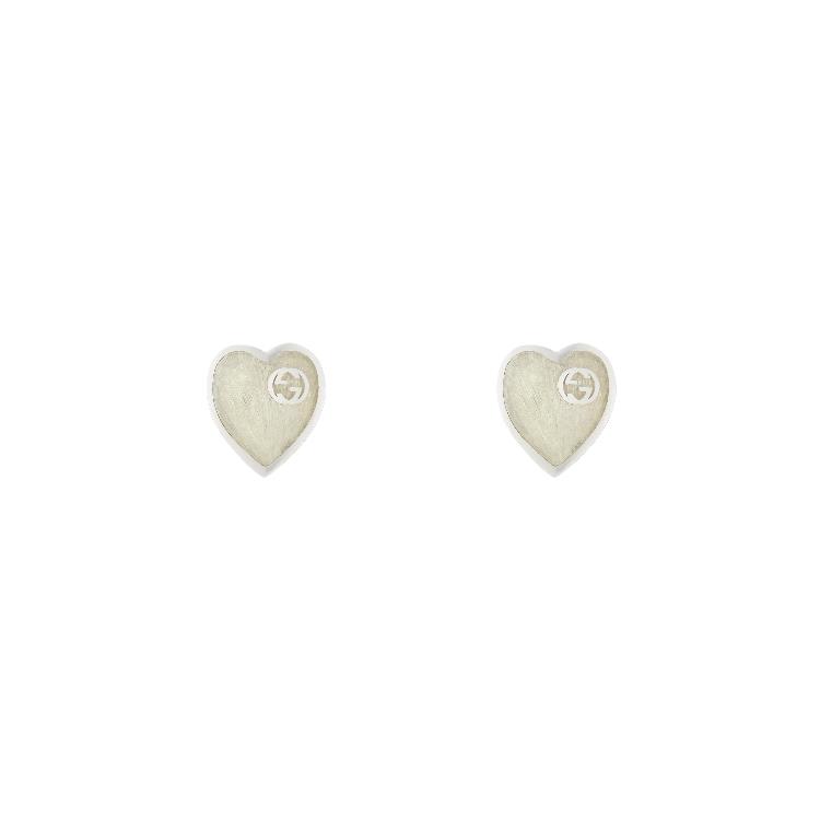 구찌 여성 귀걸이 645547 J8410 1184 Gucci Heart earrings with InterlockingG이끌라구찌