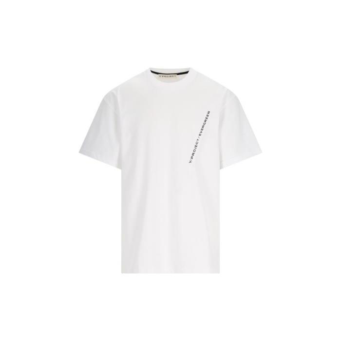 Y/PROJECT 남성 티셔츠 맨투맨 핀치드 로고장식 반팔 티셔츠 204TS001 J83 EVERGREEN OPTIC WHITE이끌라기본브랜드