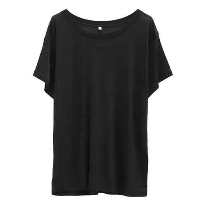 BASERANGE 여성 티셔츠 맨투맨 와이드넥 루즈핏 티셔츠 TOLOBL000 BLACK이끌라기본브랜드