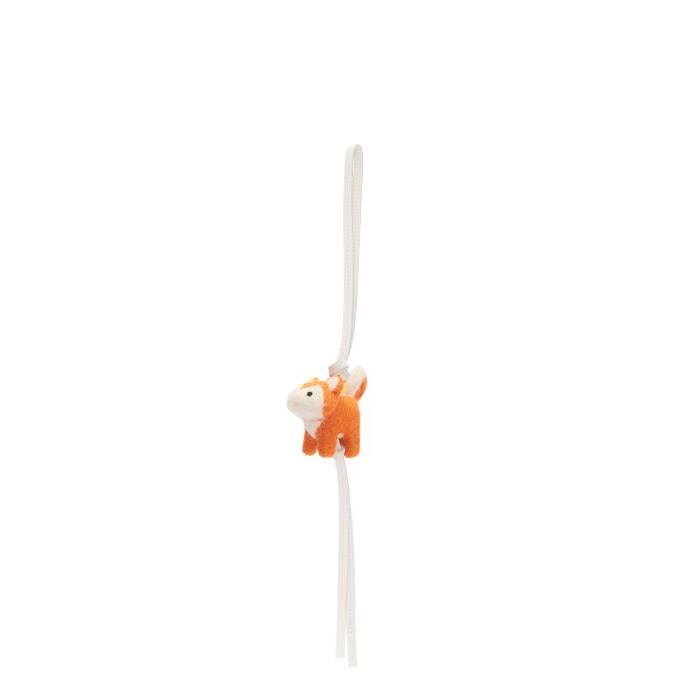 로에베 남성 키링 가죽소품 Fox charm in felt&calfskin Apricot/White C621232XD9-9151